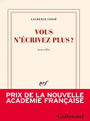 cover image of Vous n'écrivez plus ?